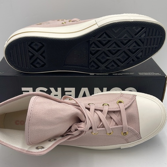 Converse WMNS CTAS LIFT HI
FLUSH STONE/EGRET/GOLD A10431C Platforms Sneakers - Picture 3 of 16